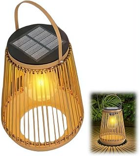 Rattan Solar Lanterns Outdoor Waterproof,Hanging Lights for Outside Yard, Solar Powered Decorative Birthday Gifts for Women, Garden Decor and Patio Pathway Porch Deck Landscape