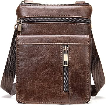Mens Cell Phone Crossbody Bag Leather, Shoulder Wallet Bags Side Satchel
