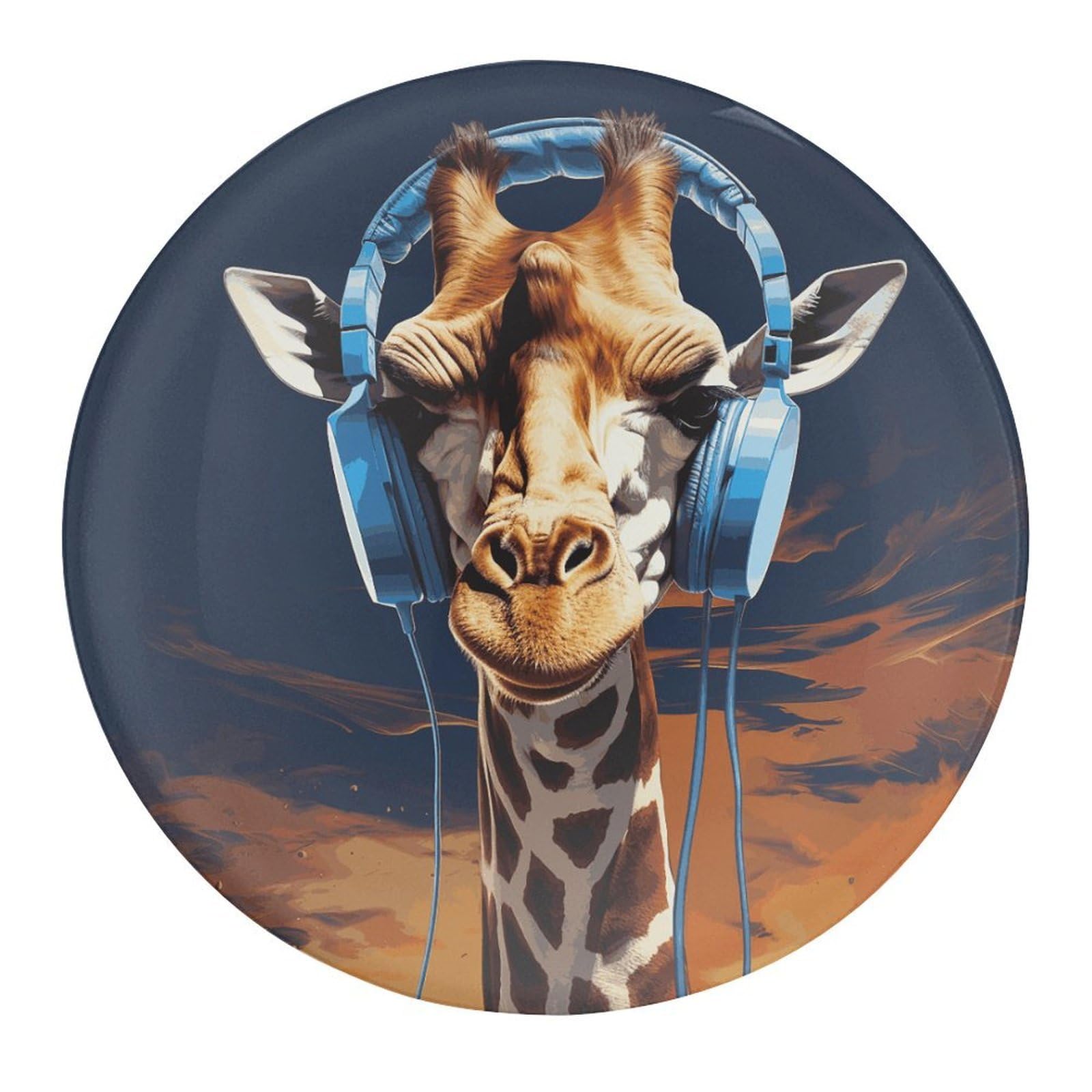 Fekiloot Style-35 Giraffe Wearing Headphones Refrigerator Magnet Fridge Magnet4 Pcs