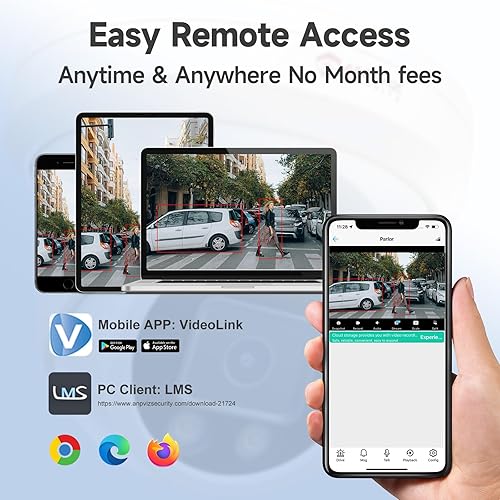 Miniatura 7 de Anpviz Cámara IP PoE de 12MP para exteriores, cámara IP de seguridad de torreta gran angular de 110° para vigilancia del hogar, visión nocturna a