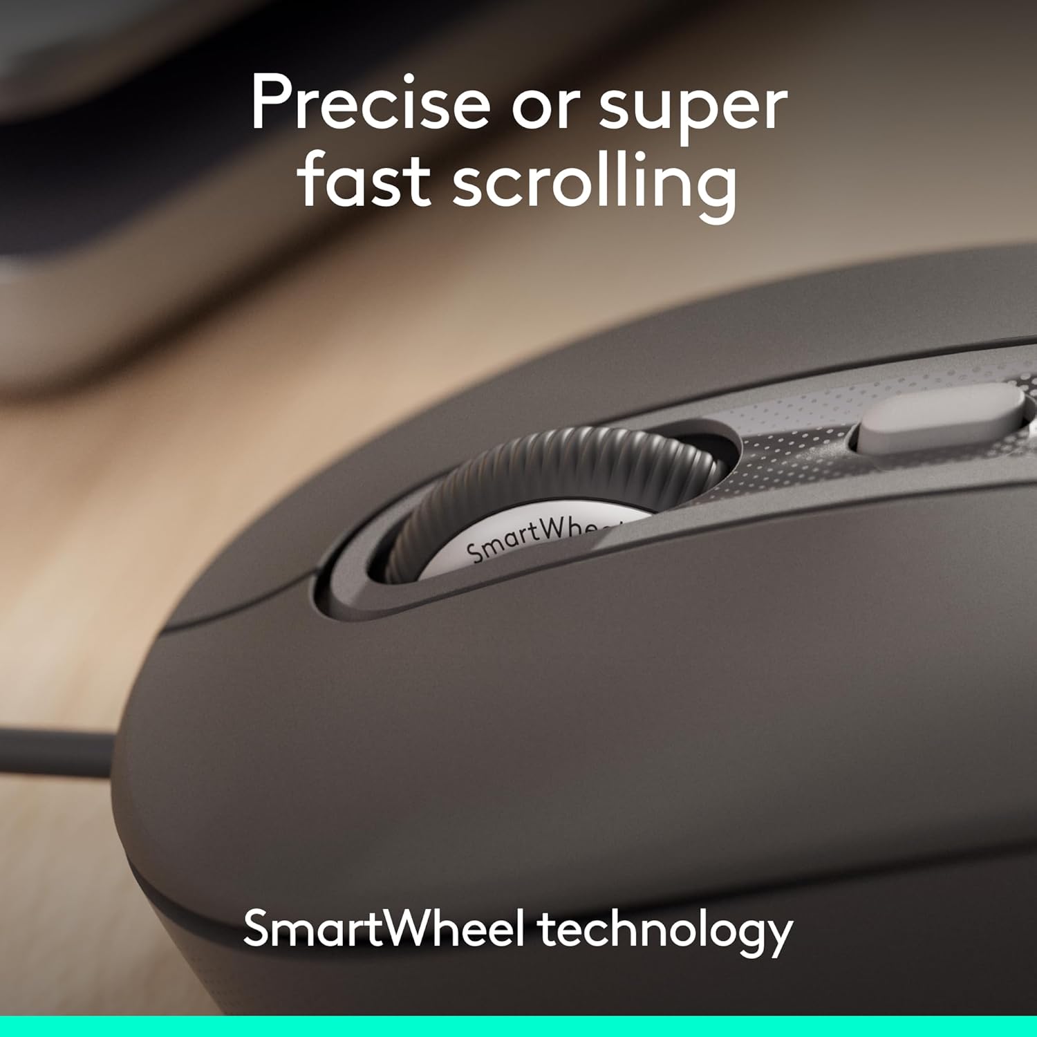 Logitech Signature Wired M520 L for Business, Optical Wired Mouse, USB-C Plug-and-Play, Windows/Mac/Chrome/PC/laptops - Graphite