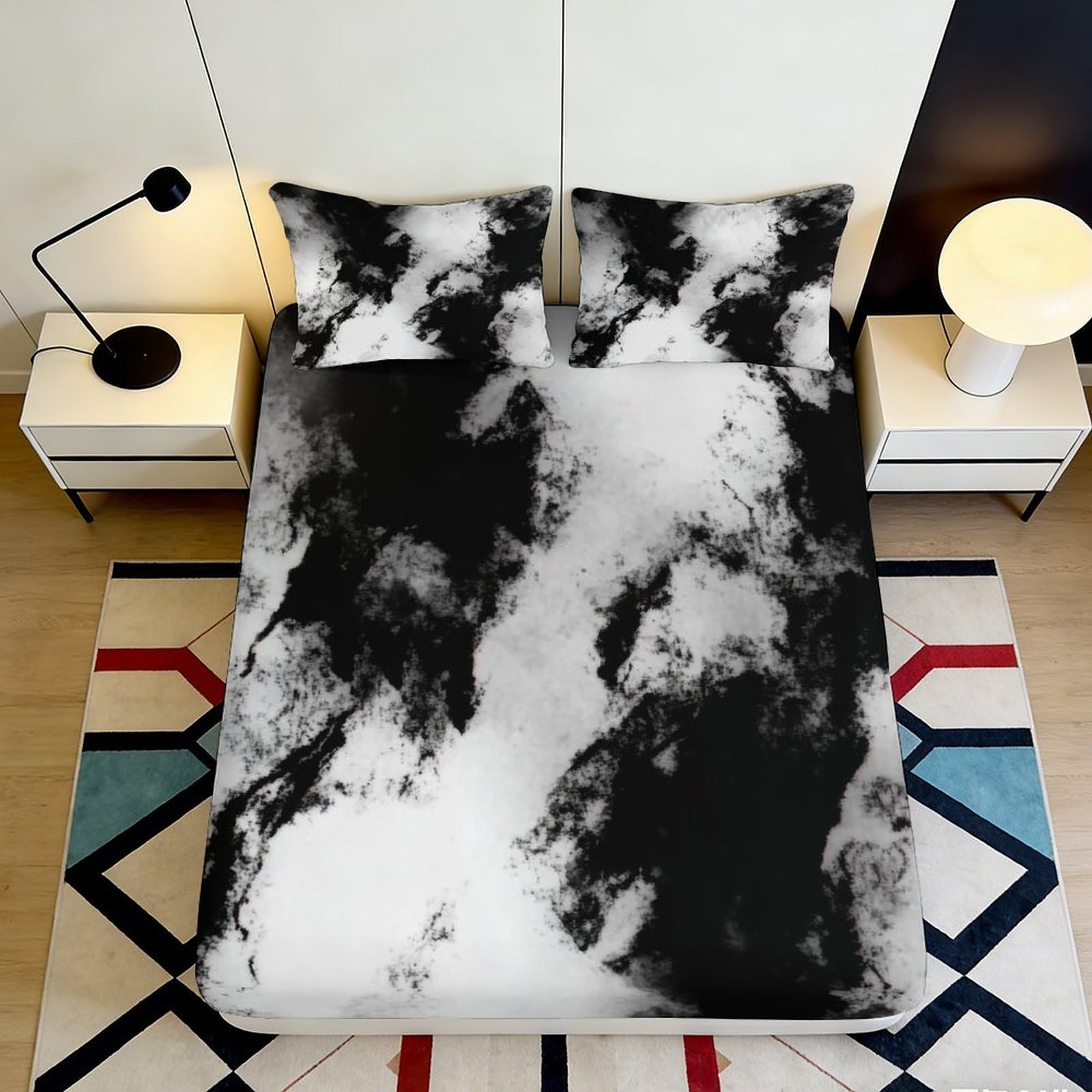3D Printed Dachshund Pattern Fitted Sheet Microfiber Deep Pocket Non-Slip Bedroom Bedding Mattress Fitted Cover Washable 160x200x25cm