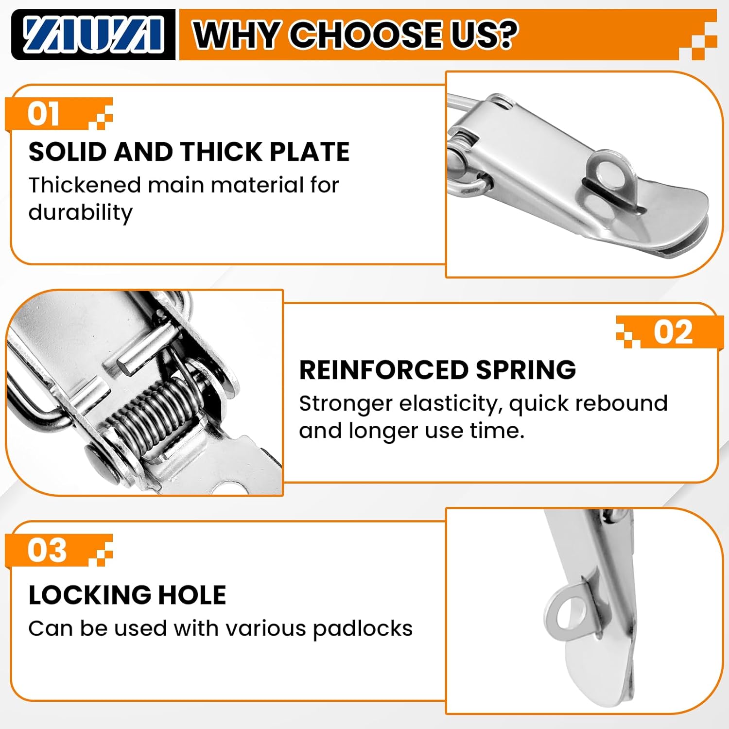 4PCS 90-Degree Angle Latch, Stainless Steel Corner Latch with Keyhole, Tool Box Hood Clasp Buckle Lock Latch with Screws for Case Box Closet