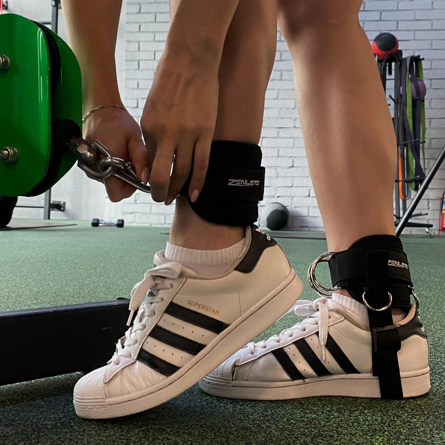 Sangles De Cheville Gymreapers (paire) Pour Machine à Câble - Entraînements Fessiers Et Jambes - Noir