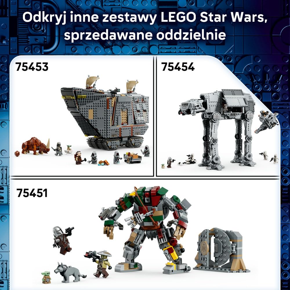LEGO Star Wars Piaskoczołg wędrownych Jawów i bagnorożec 75453 | Model czołgu, pojazd z Gwiezdnych Wojen, prezent dla fana Star Wars 14+, klocki konstrukcyjne dla nastolatków, 1683 elementy