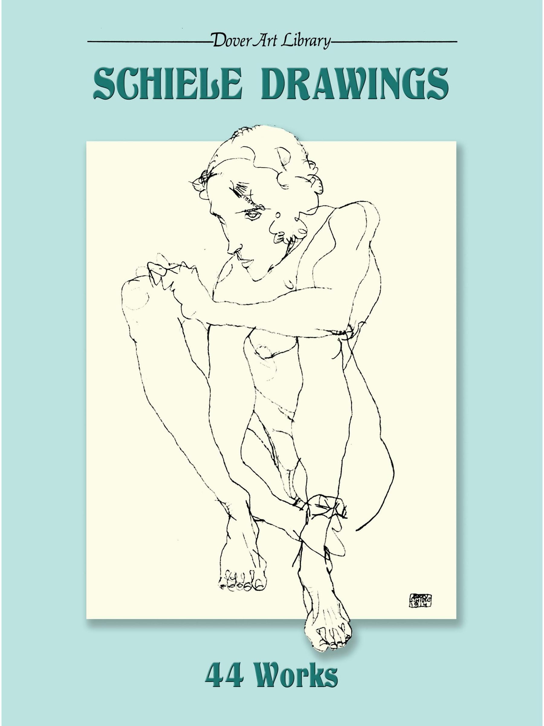 Schiele Drawings 44 Works Dover Fine Art History of  by Egon Schiele PAPERBACK