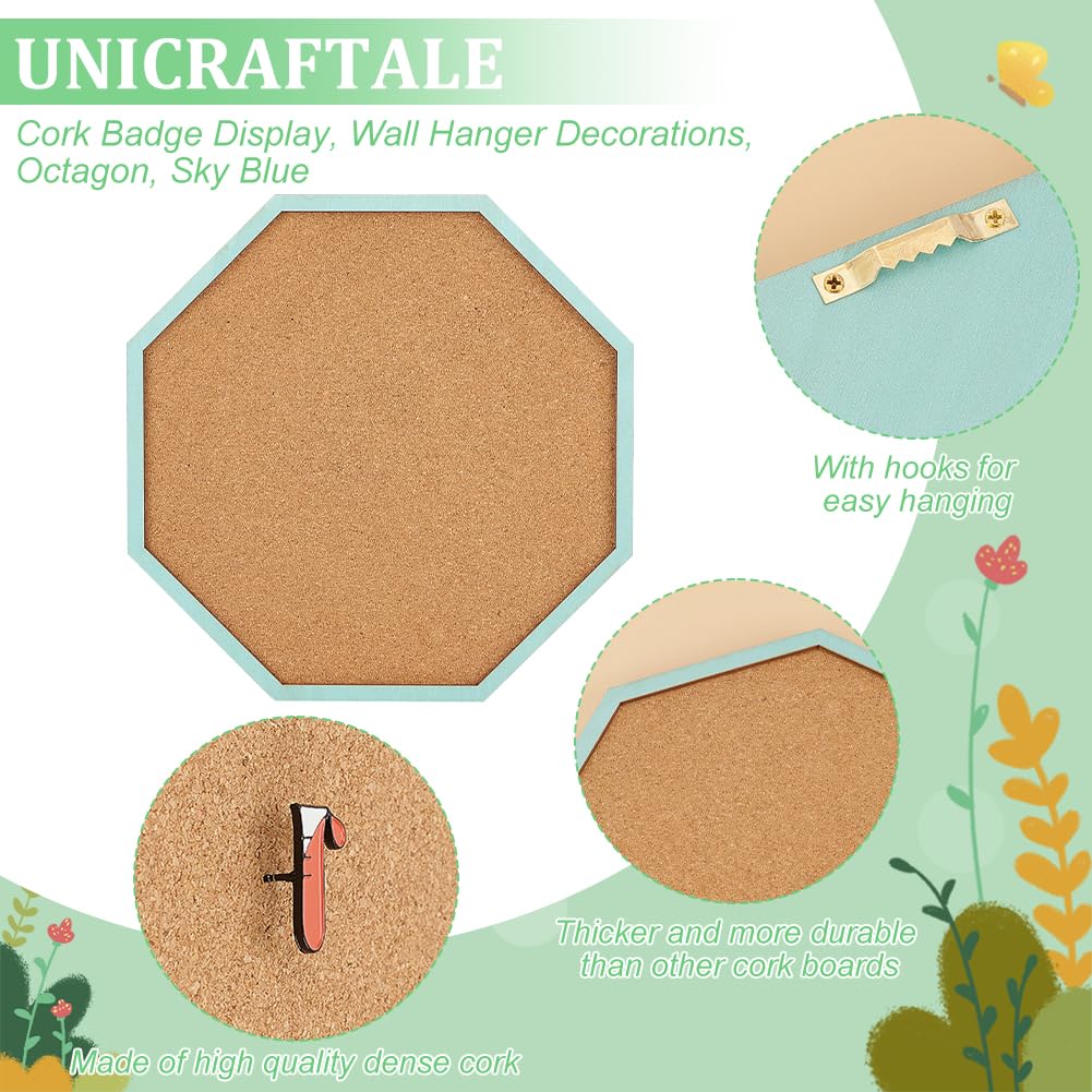 UNICRAFTALE Blue Hexagonal Cork Board Bulletin Display Board for Brooch Pin Storage Office Home School Wall Decorations - Image 4