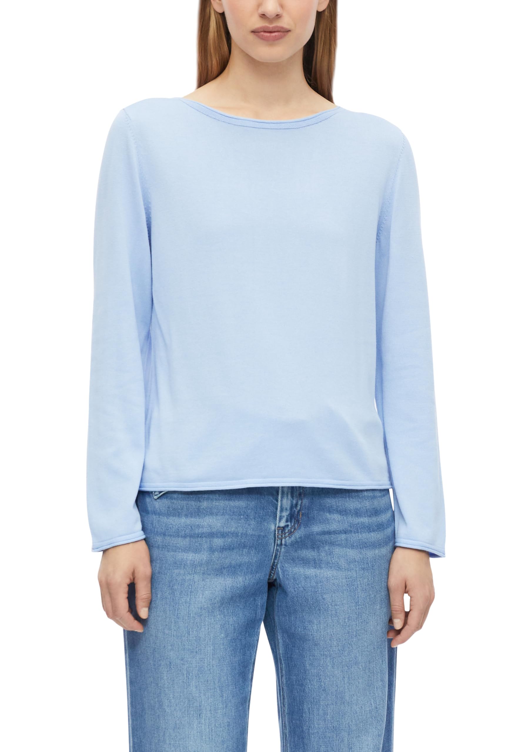 s.Oliver Damen Strickpullover – Feinstrick mit Rollkanten