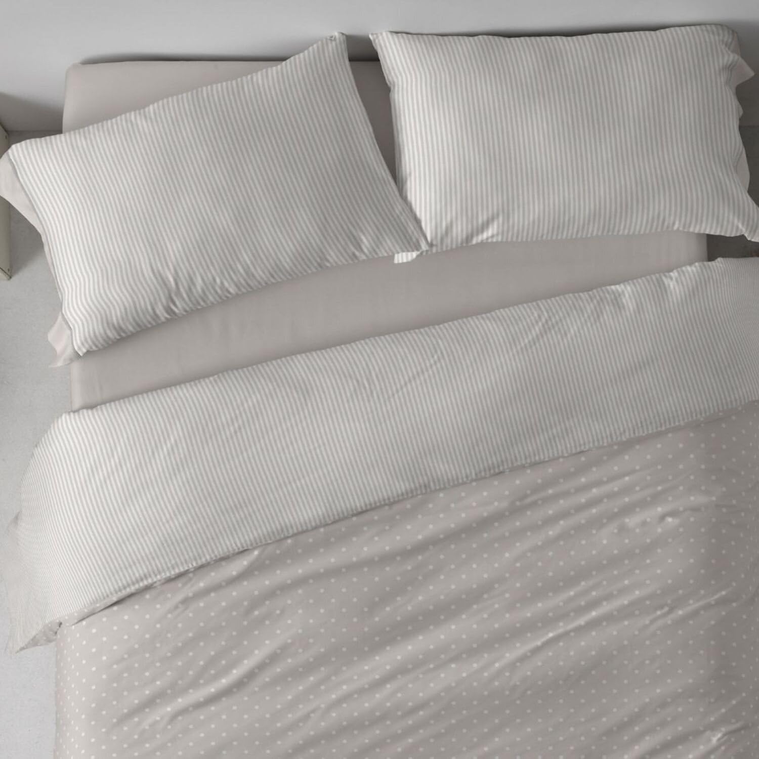 Burrito Blanco | Fundas nórdicas algodón | Cama de 150 a 160cm. (+Medidas Disponibles) | Diseño 640 | Color Greige (150-160x190/200cm.)