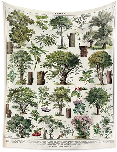 Miniatura 2 de Tapiz vintage de árboles de la vida tapiz de plantas hojas y flores tapiz para colgar en la pared vertical de identificación de la naturaleza