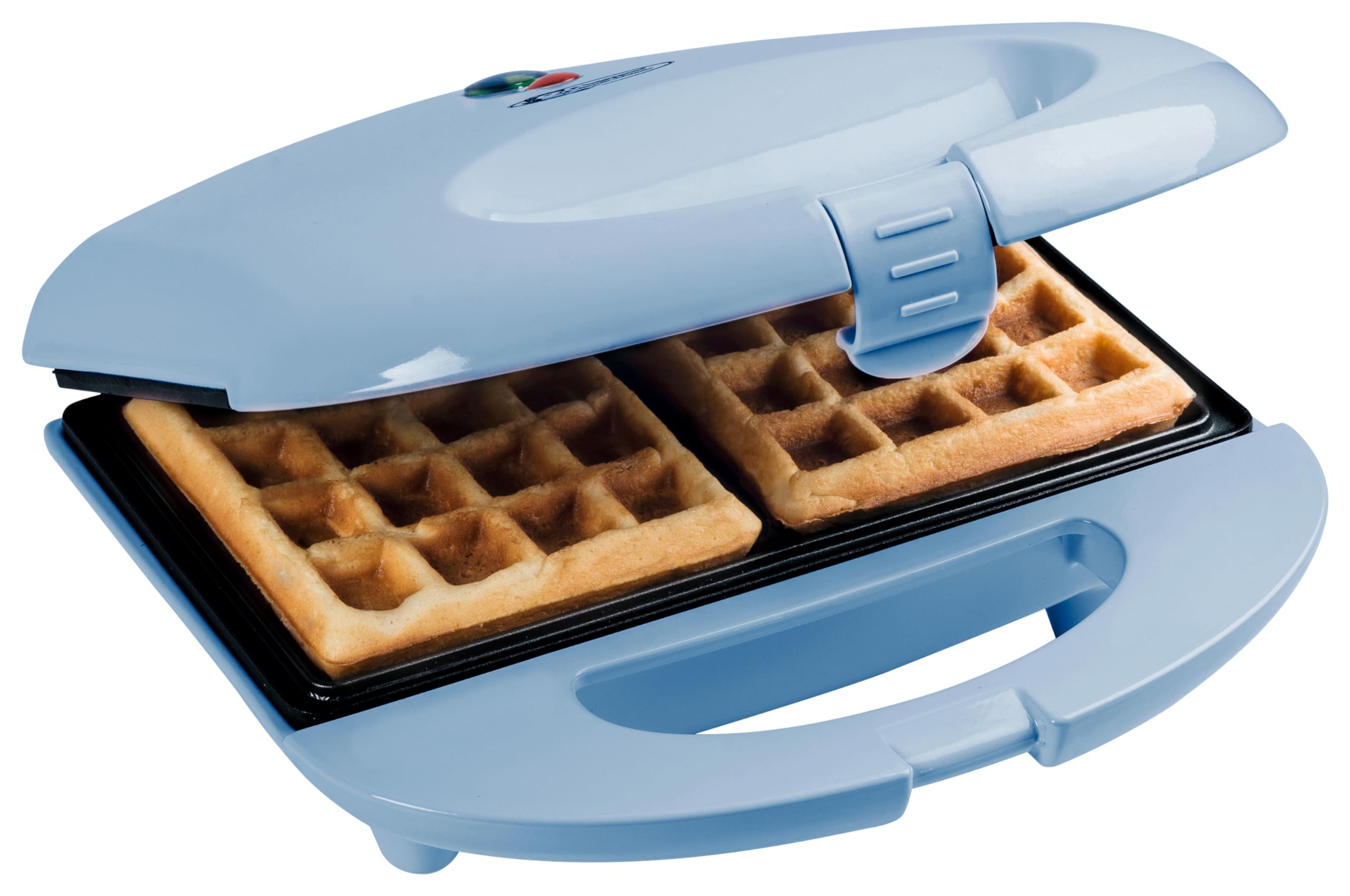 Bestron Waffle Maker for Brussels Waffles, Waffle Maker with Non-Stick Coating, Retro Design, 700 Watts, Colour: Blue