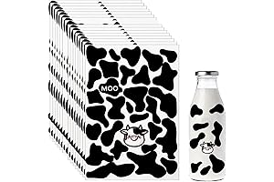 Cieovo 16 Sheets Cow Spots Pattern Waterproof Cow Print Sticker