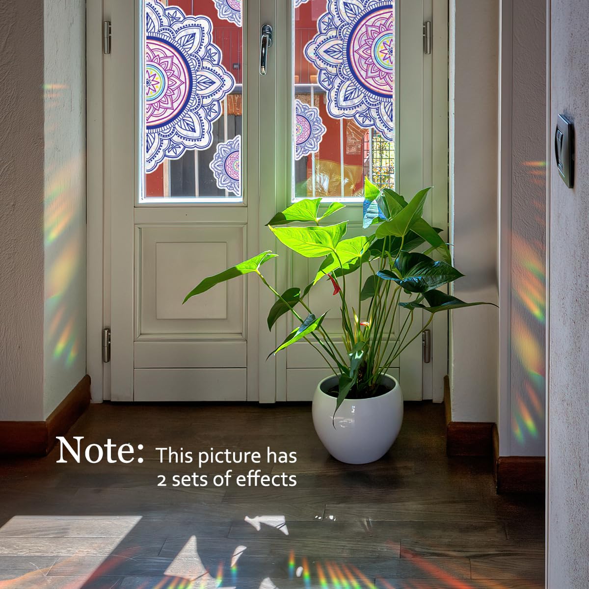 5 Fensteraufkleber Sonnenblumen & Bienen | Glänzende Regenbogen-Prismen | Wiederverwendbar Für Glas