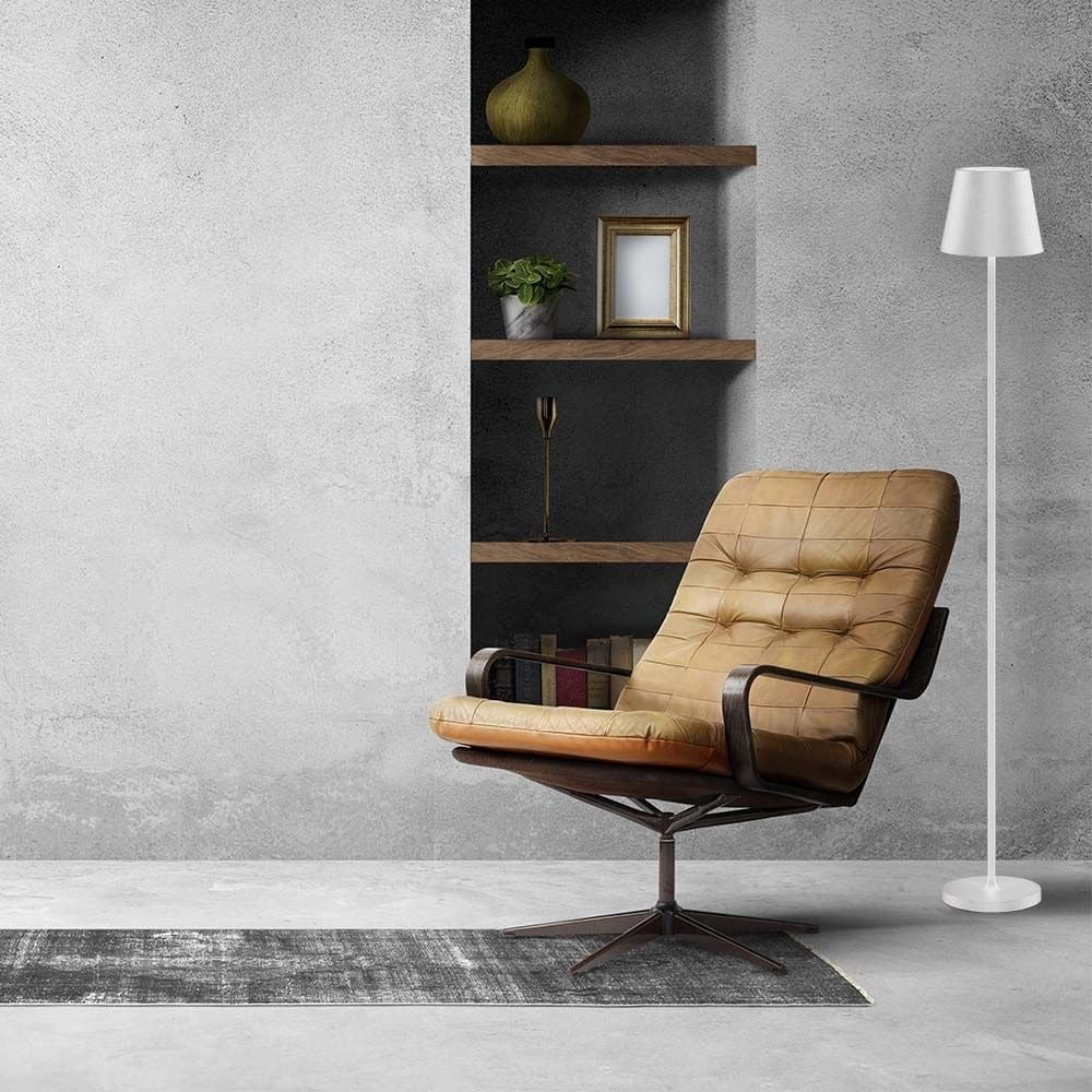 V-TAC Lampada da Terra LED Senza Fili Ricaricabile - Altezza Regolabile – Lampada in Alluminio Bianca Uso Interno ed Esterno Casa e Salotto – Design Elegante