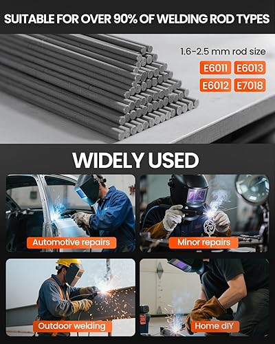 Miniatura 3 de HITBOX Soldador de palo de 140 A, 110 V220 V de doble voltaje 2 en 1 ARC MMA Lift Tig máquina de soldadura con control sinérgico, mini y portátil