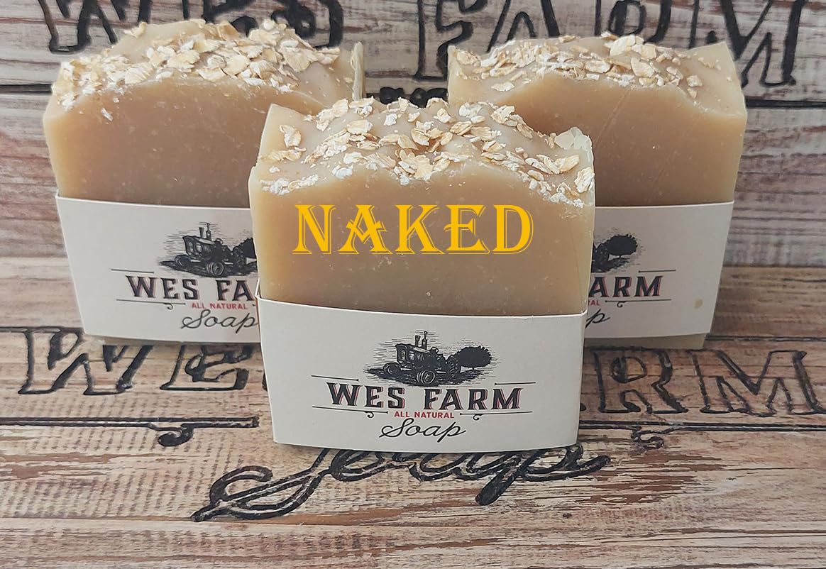 5 Bars of 100% Natural Goat Milk Soap - The Naked Bar - Made with 100% fresh and pure goat milk, Shea butter, castor oil, coconut oil, olive oil, avocado oil. No scent added