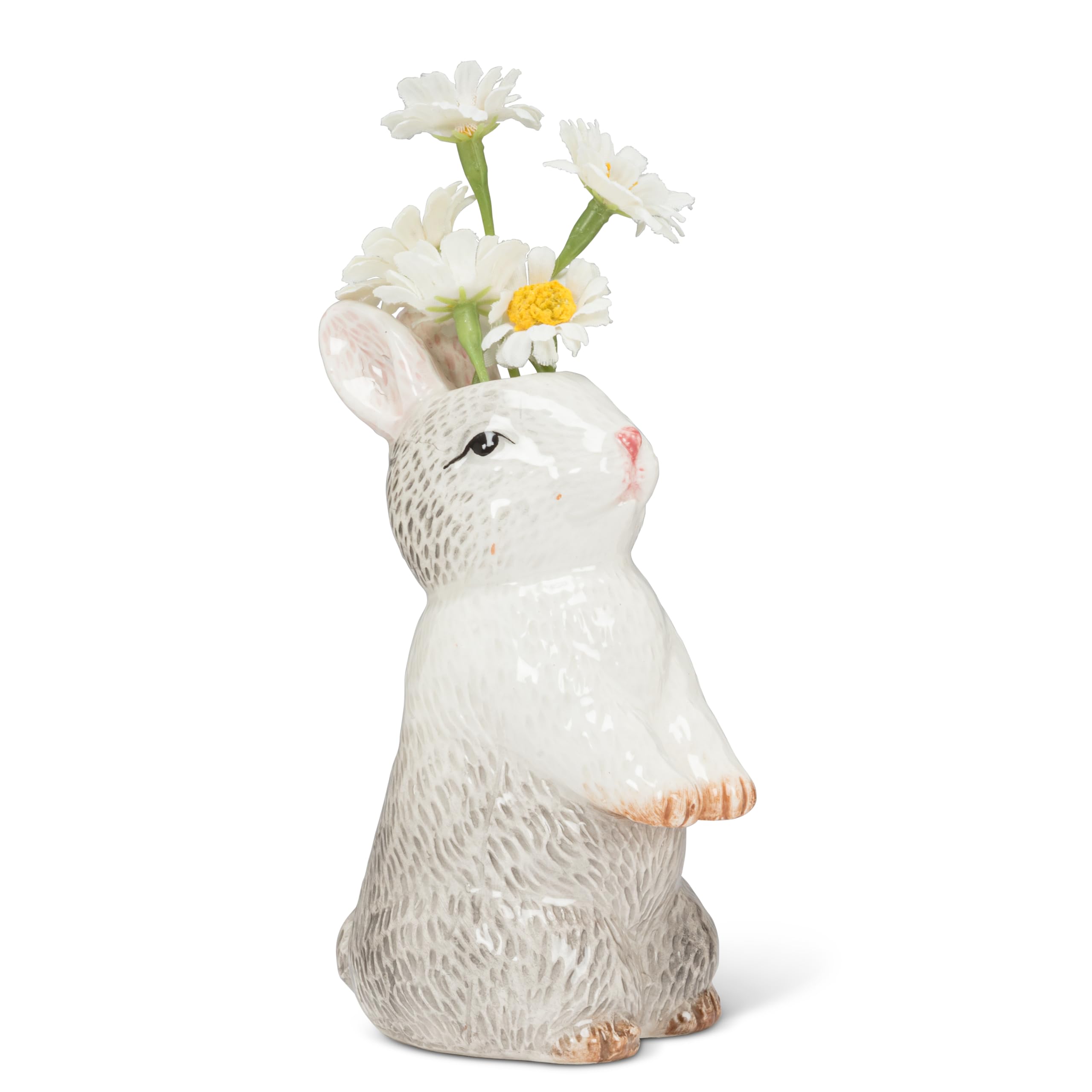Abbott Collection Home White/Grey Abbott Collection Sitting Cute Rabbit Bud Vase