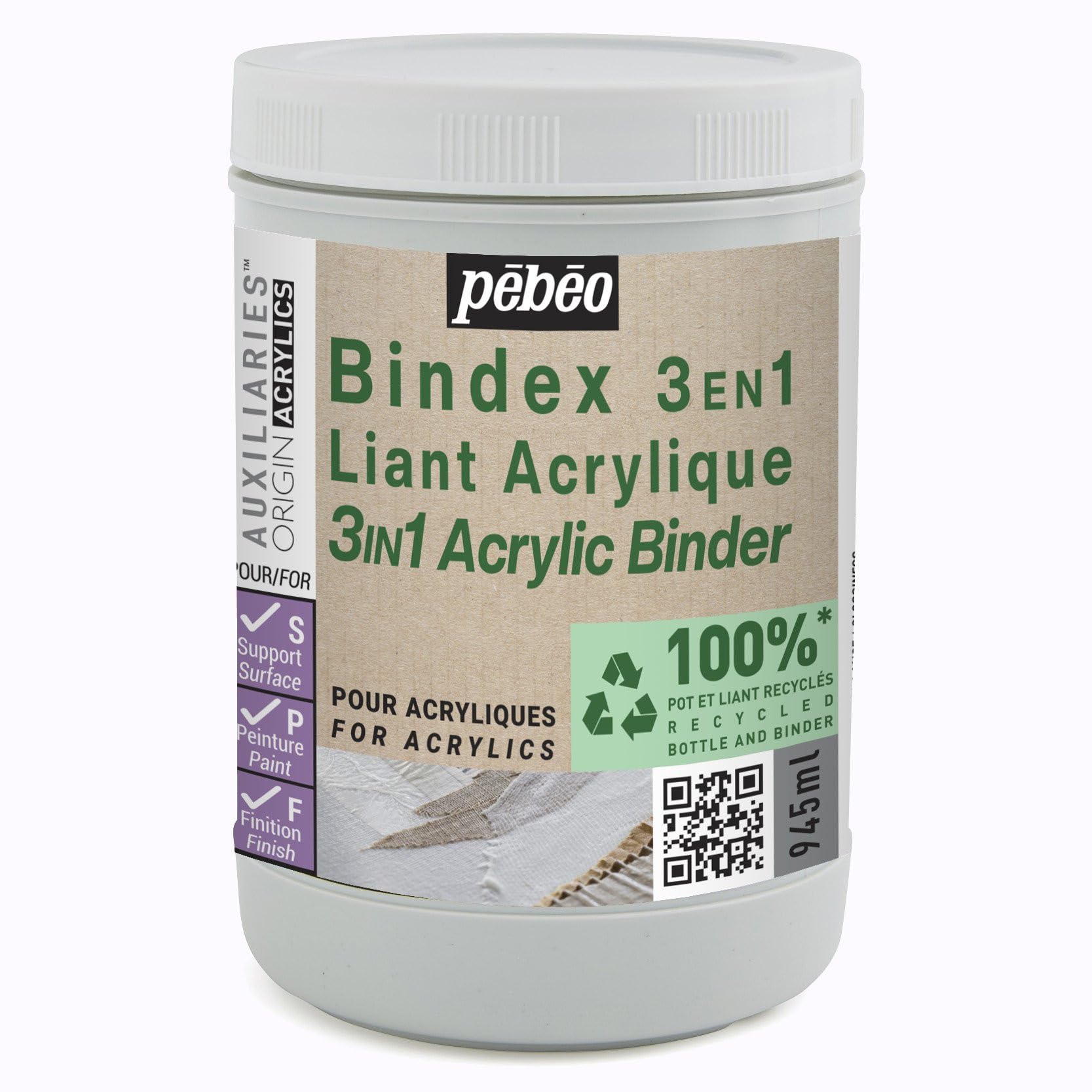 Pébéo Studio Green Bindex 3-in-1 Acrylic Binder 946 ml