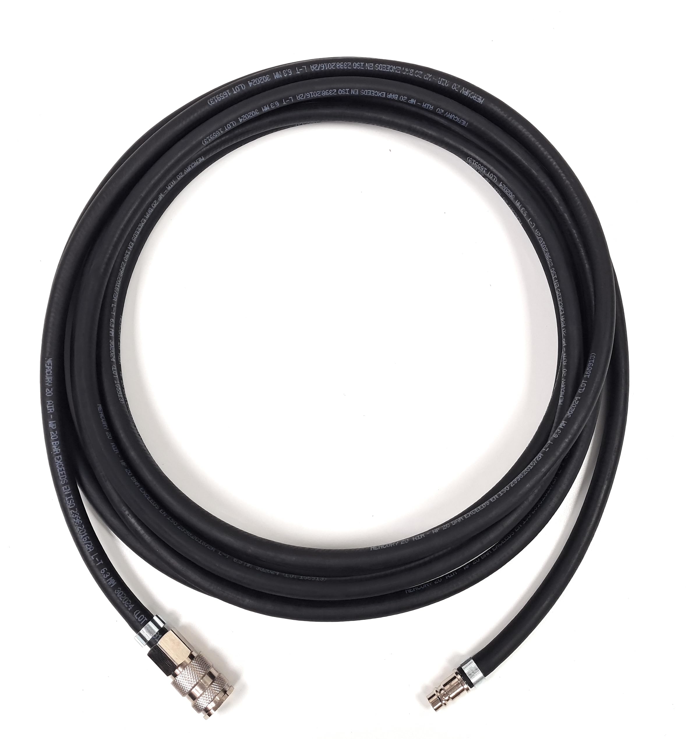 Heavy-Duty Black Air Hose – 1/4″ Male & Female Euro Couplings (10 Metre)