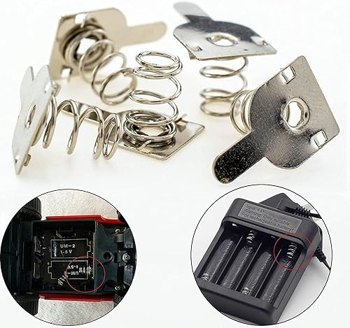 Miniatura 5 de Fielect Placa de resorte de batería AA de 20 piezas AA batería positiva conversión negativa primavera contacto niquelado placa 1.043 inx0.472 in