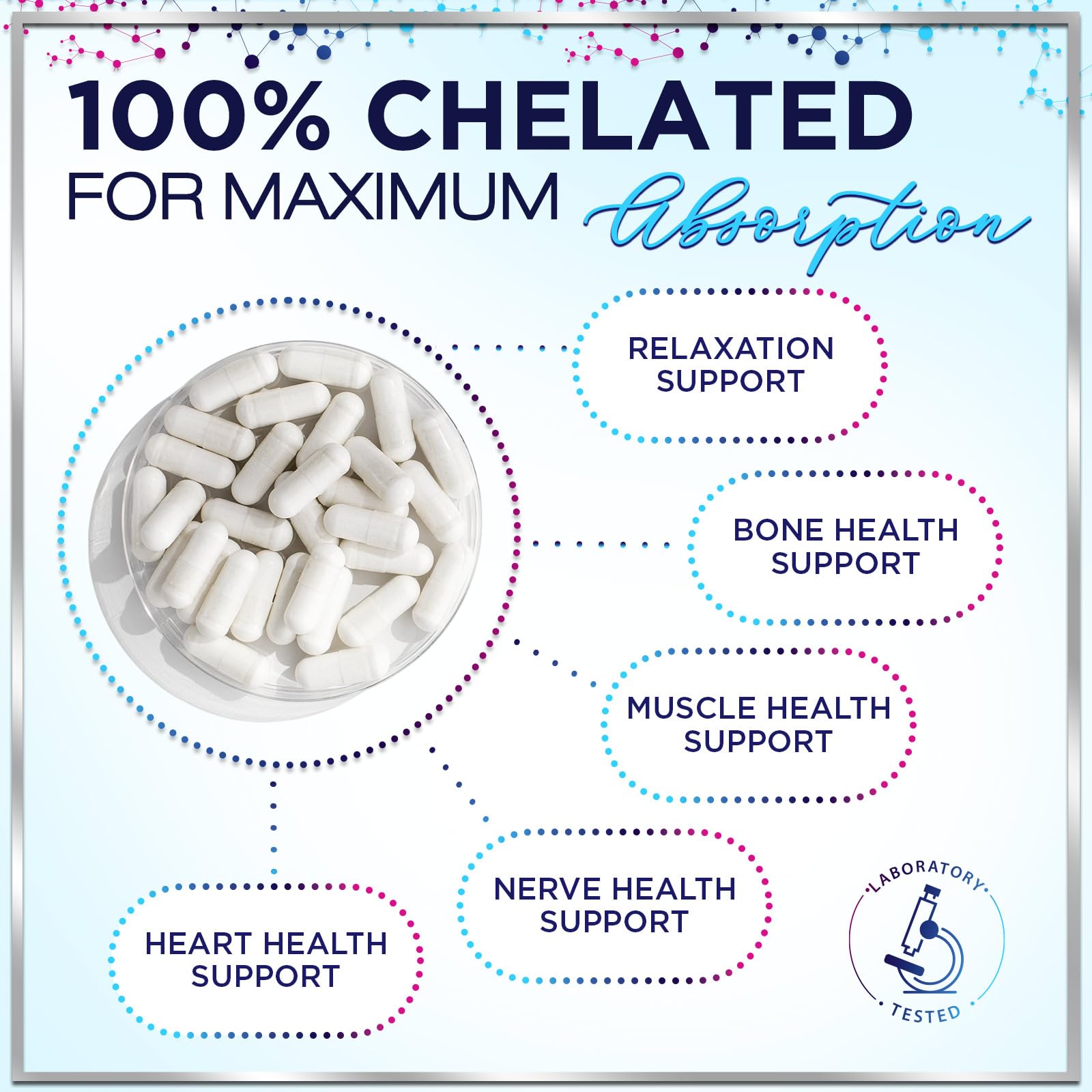 Magnesium Glycinate Supplement 1000mg - 100% Chelated & Purified - Essential Sleep, Muscle Relaxation, Heart & Bone Health Support - Gentle, High Absorption Formula - Vegan, Bottled USA - 120 Capsules — Amazon image 5