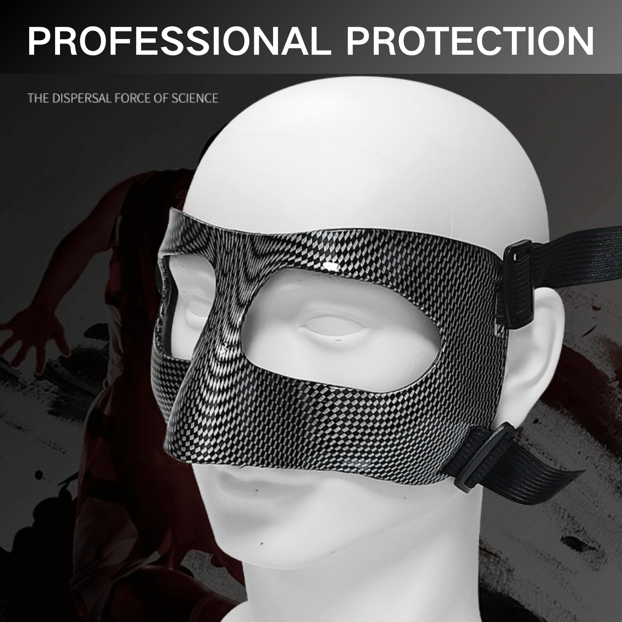 Visiera Protettiva per Naso Resistente Agli Urti, Protezione per Naso per Naso Rotto, Maschere Protettive con Imbottitura, Protezione viso Regolabile Adatto agli Adolescenti per Softball Basket