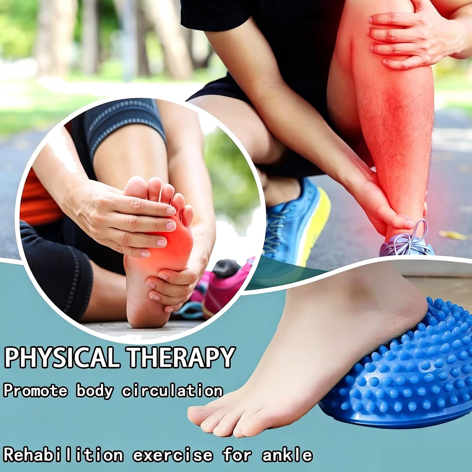 2er-Set Therapie Balance Igel, Balance-Igel Set, Fitness Halbkugel mit Luftpumpe Trittstein für Kinder & Erwachsene, Versch Balanceübungen I 8cm Groß