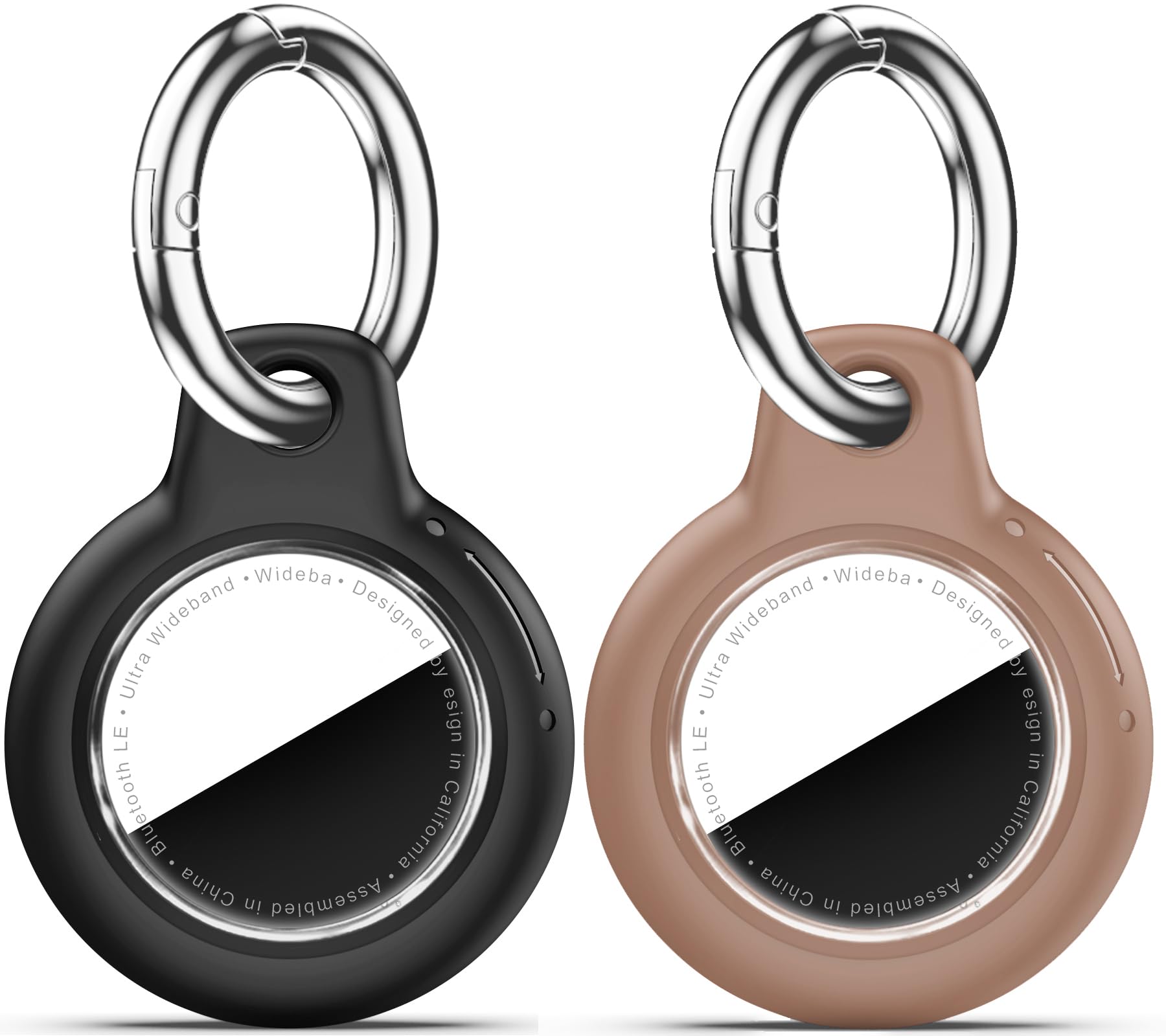 for Apple AirTag 2nd &amp; 1st Gen, Waterproof Case for AirTag Holder Keychain,GPS Tracker Cover for Dog,Car Key,Luggage-G3-Black+Light Brown