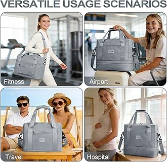 CS COSDDI Travel Bag, Overnight Bag with Shoes Compartment & Wet Pocket, Weekend Bags for Water Resistant Haspital Bag Gym Duffle Bag Women Men Holdall Bag, for Ryanair Cabin Bags 40x30x20