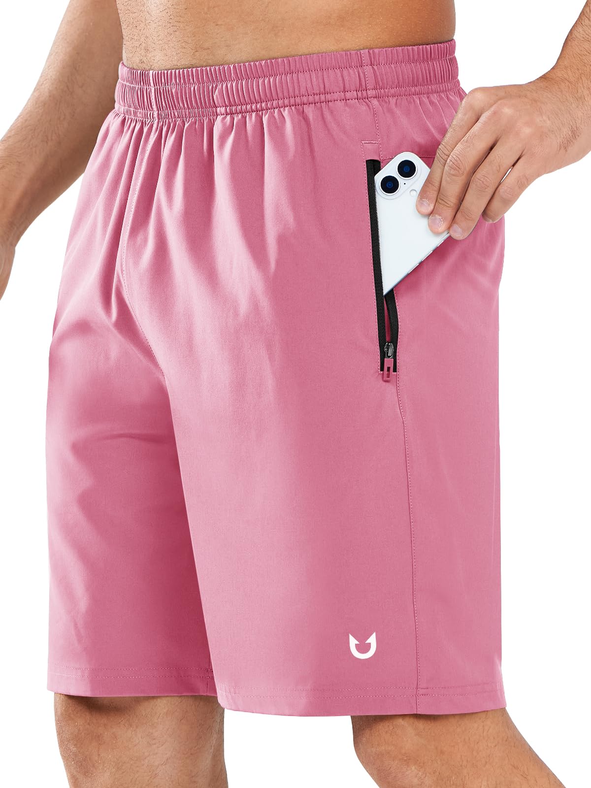 NORTHYARD Herren-Lauf-Shorts, schnelltrocknend, leicht, Sport, Fitnessstudio, Basketball, 17,8 cm / 22,9 cm / 12,7 cm, Wandern, Tennis, Puderrosa, Klein