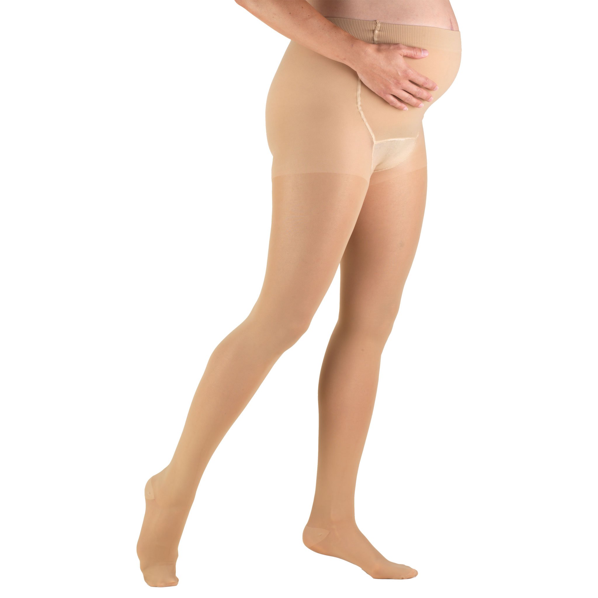 Truform 0267, Maternity Compression Pantyhose, Sheer, 20-30 mmHg, Beige, Large