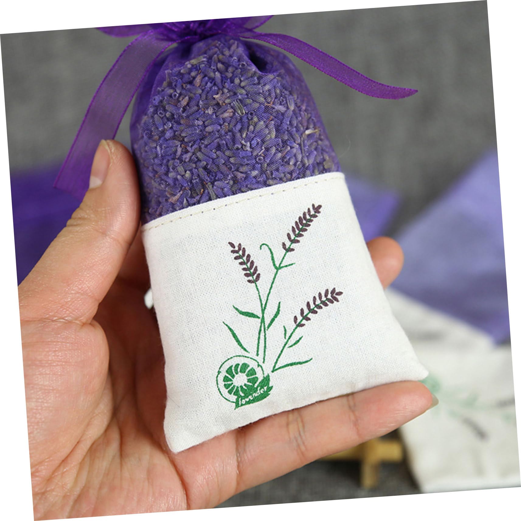 Healeved 3 Sets Lavendelsäckchen mit Kordelzug Blumenmuster für Hochzeitsbevorzugungen Süßigkeiten Teebeutel Beutel Stück * 3