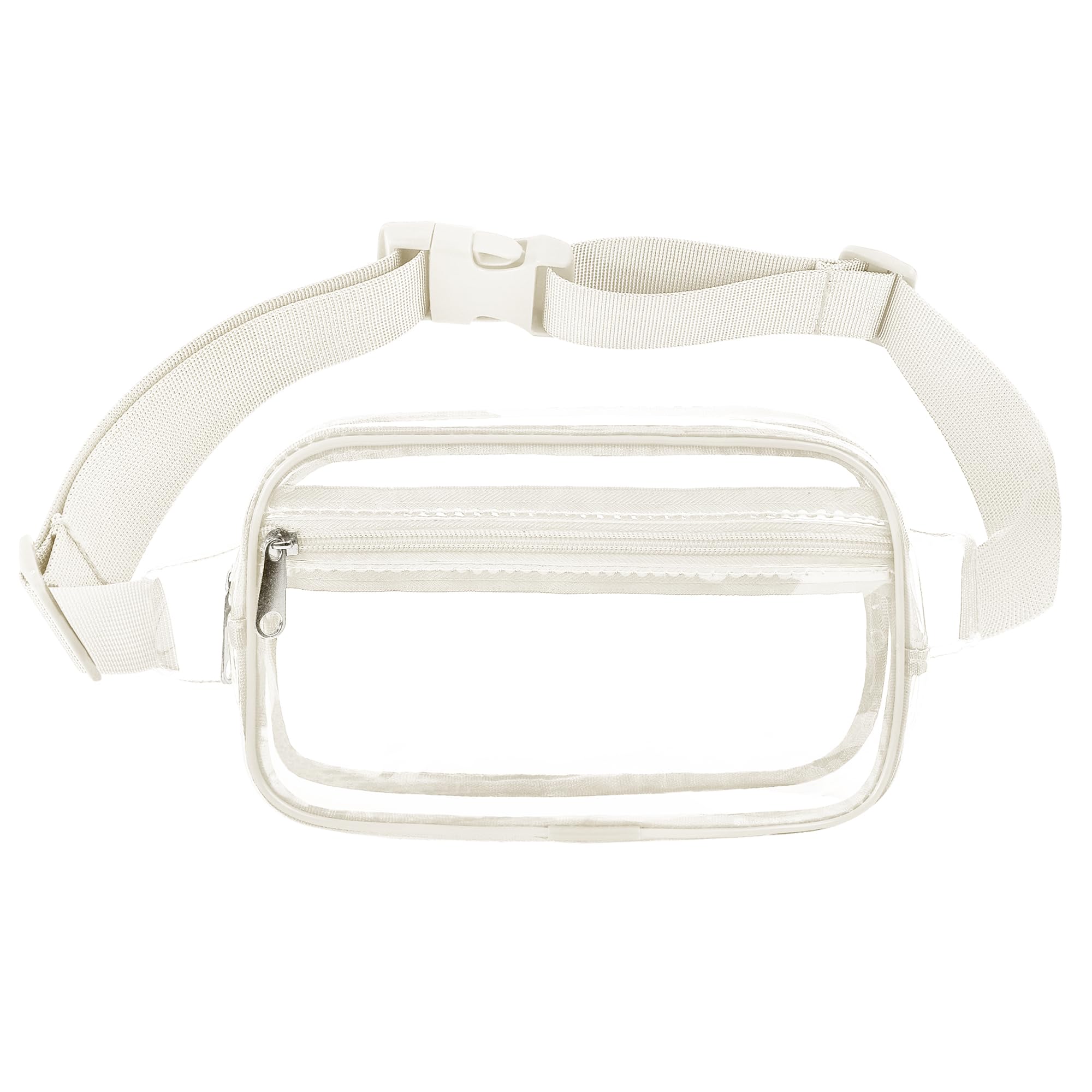 VOROLO Clear Fanny Pack Crossbody Bag For Women And Men Belt Bag Gift For Women Bum Bag with Adjustable Strap for Sports Clear White