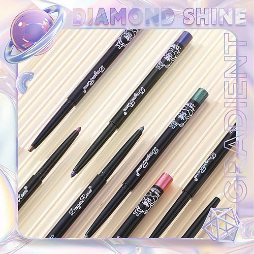 Miniatura 2 de MIESCHER Delineador de ojos con purpurina de larga duración, impermeable, delineador de ojos y sombra de ojos con purpurina camaleón, delineador de