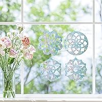 Vista 50 de GORGECRAFT 16 calcomanías de alerta de vidrio para ventana de mariposa, anticolisión, animales, arcoíris, para pájaros, pegatinas, película