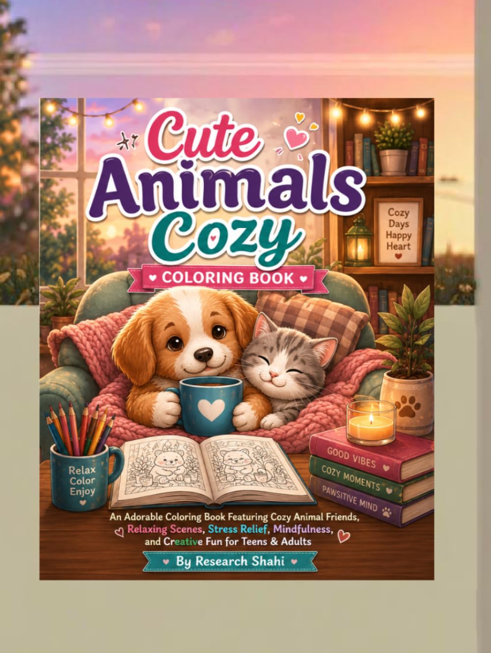 Cute animals cozy: An Adorable Coloring Book Featuring Cozy Animal Friends, Relaxing Scenes, Stress Relief, Mindfulness, and Creative Fun for Teens & Adults