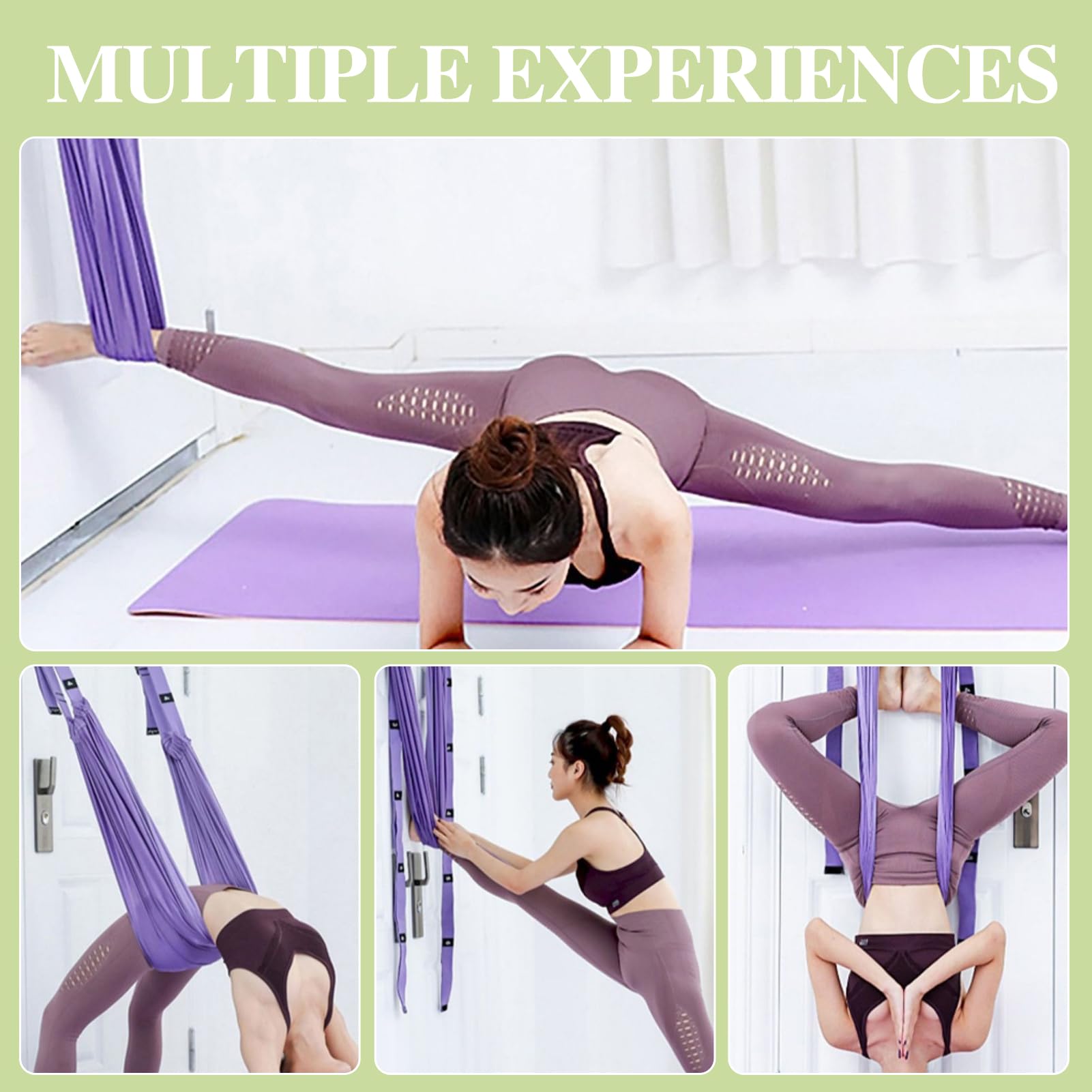 Yogagurt Hängematte – Aerial Yoga Set Mit Seil, Dehnband Für Flexibilität, Ballett, Pilates & Gymnastik – Geschenk Für Damen