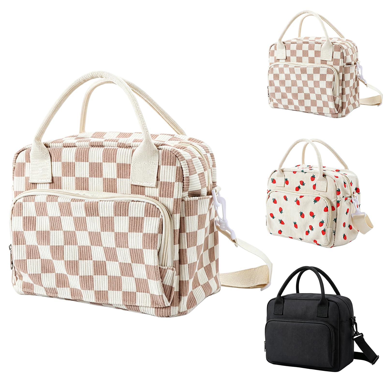 NTGFU Lunch Bags for Women, Large Capacity Multi-Pocket Lunch Box, Insulated Lunch Bag Reusable Cooler Box for Girls Adults for School Office Picnic Travel Beach