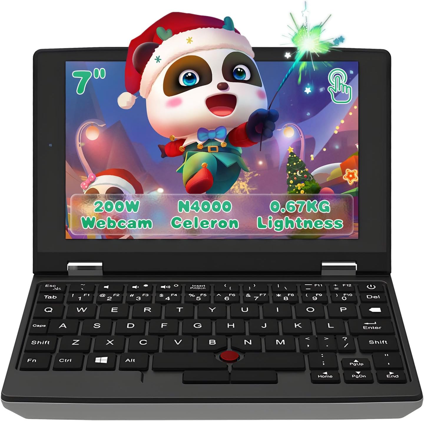 SZHUAGO All Metal 7'' Touch Screen Ultra-Light Mini Laptop, 12GB DDR4,Intel Celeron N4000(up to 2.5GHz),Windows 11Pro, WiFi, USB3.0, MiniHDMI,Webcam,TF Card (12+512G SSD)