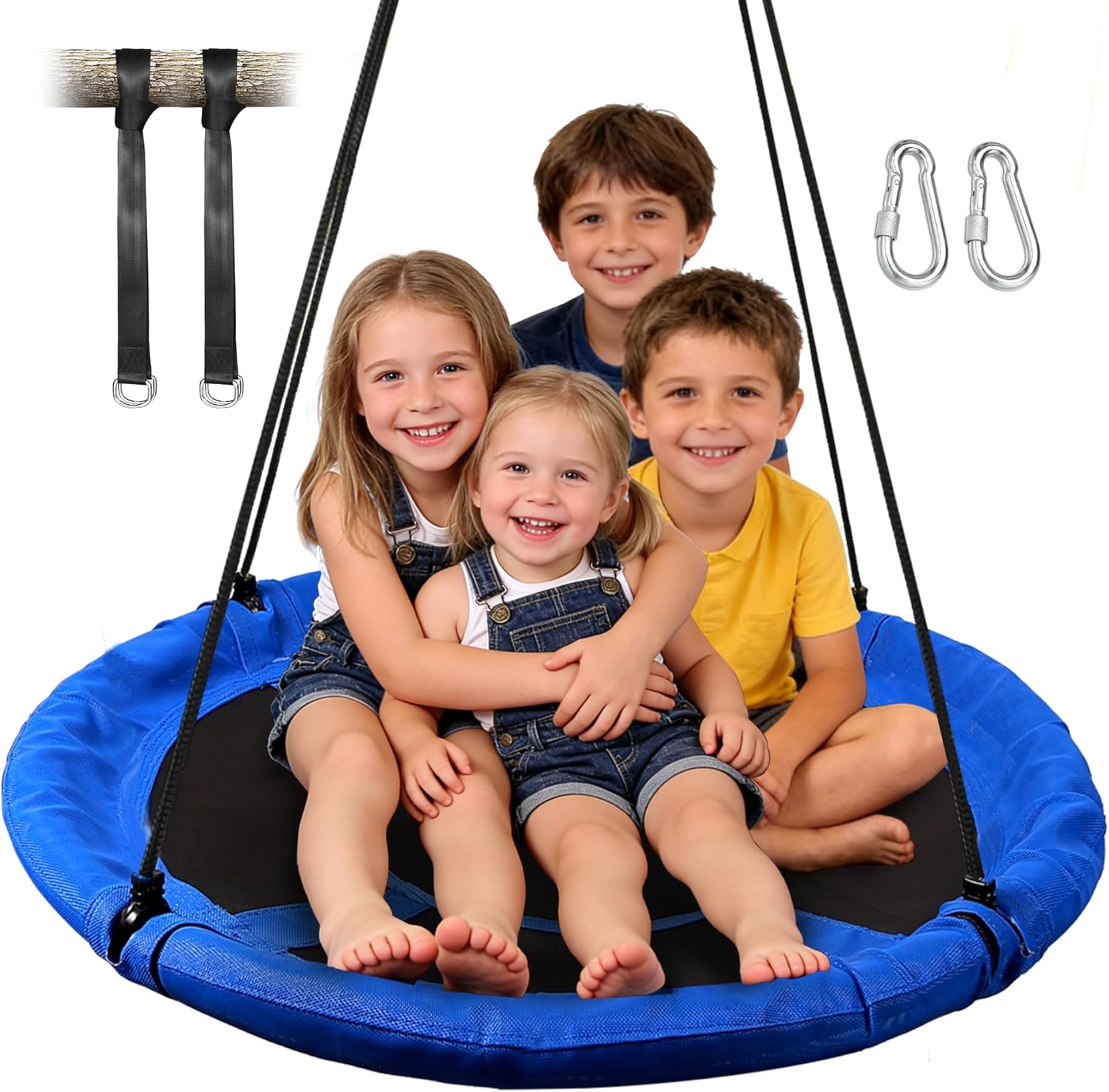 REDCAMP 43" Flying Saucer Tree Swing for Kids Outdoor, Extra Large Round Swings for Trees and Swingset, Strong Heavy Duty for Outside Outdoor Playground, 500LBS Weight Capacity, Blue
