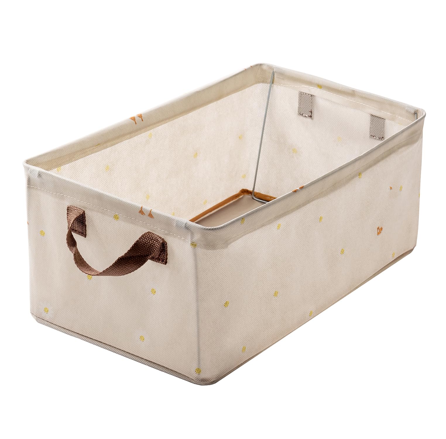 House of Quirk 1pcs Store Wardrobe Organizer For Clothes With Metal Fram Foldable Storage Box, Clothing Storage Boxes For Pants, Shirt, Sweaters, Jeans, Socks (Beige Duck)