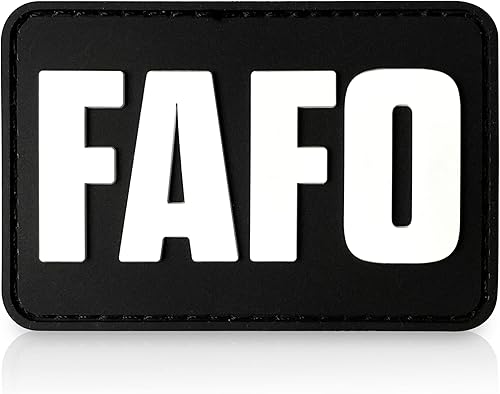 Miniatura 6 de Parches de PVC FAFO  Parche de moral militar para chaqueta, mochila, arnés para perro  Gancho y bucle, accesorios Molle (Acronym - Blanco (tejido))