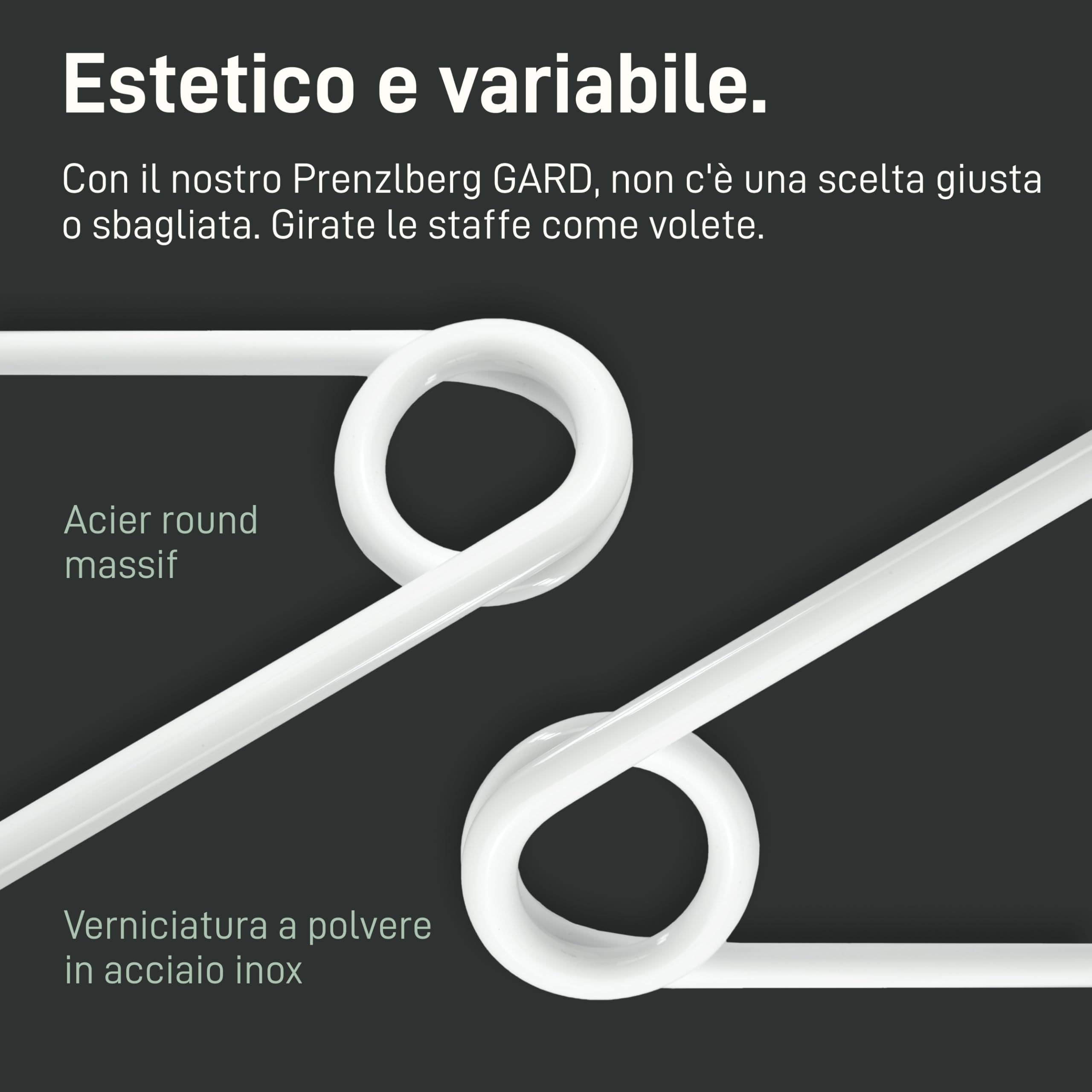 Natural Goods Berlin - 2 Supporti per Guardaroba Gard Prenzlberg, verniciati a Polvere o oliati, con Passante, Spessore 8 mm, per aste tonde da 30 mm, Fai da Te