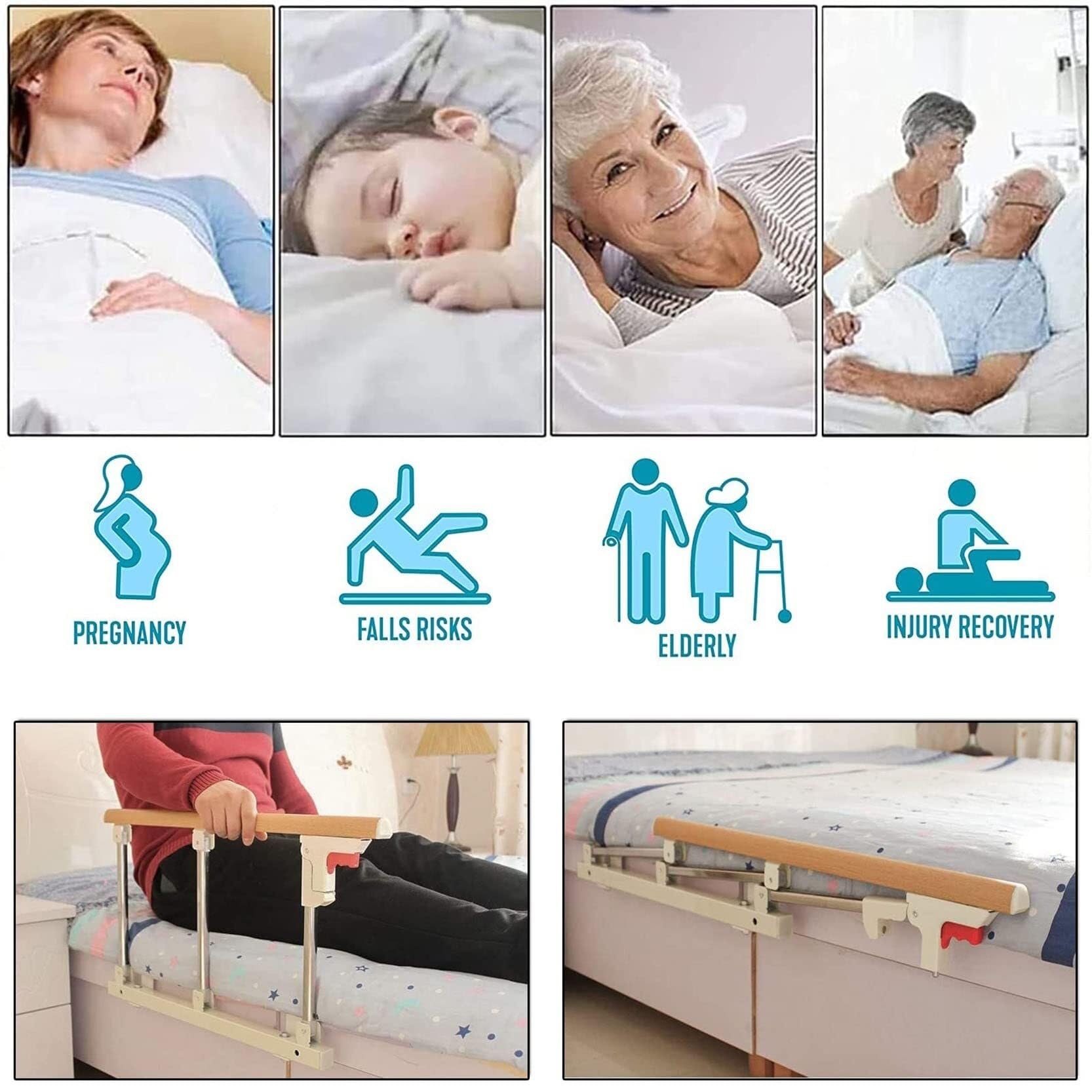 Barandillas de Cama Plegables, barandillas Laterales para Adultos Mayores, protección contra caídas de barandillas de Cama, barandillas de Cama portátiles médicas, Dispositivos de