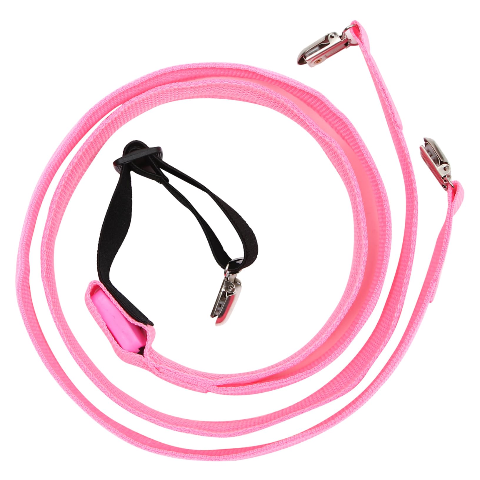 Didiseaon Unisex Led Clip-on Suspenders Neon Pink Adjustable Y-shape Braces for Jeans Shorts Festival Fashion
