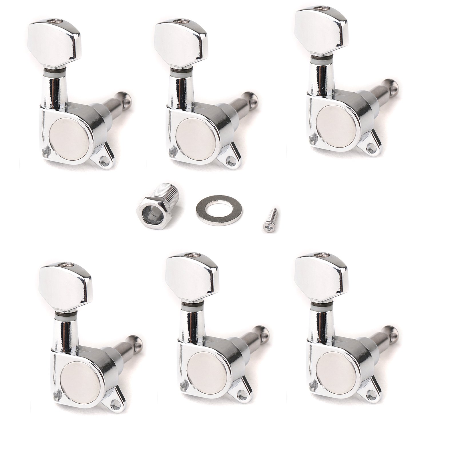 Musiclily6-in-line Sealed Guitar Tuners Tuning Keys Pegs Machine Heads Set, Chrome