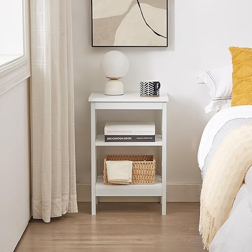 Miniatura 7 de VECELO Mesitas de noche modernas X-Design Mesa auxiliar con estante de almacenamiento para dormitorio, sala de estar,