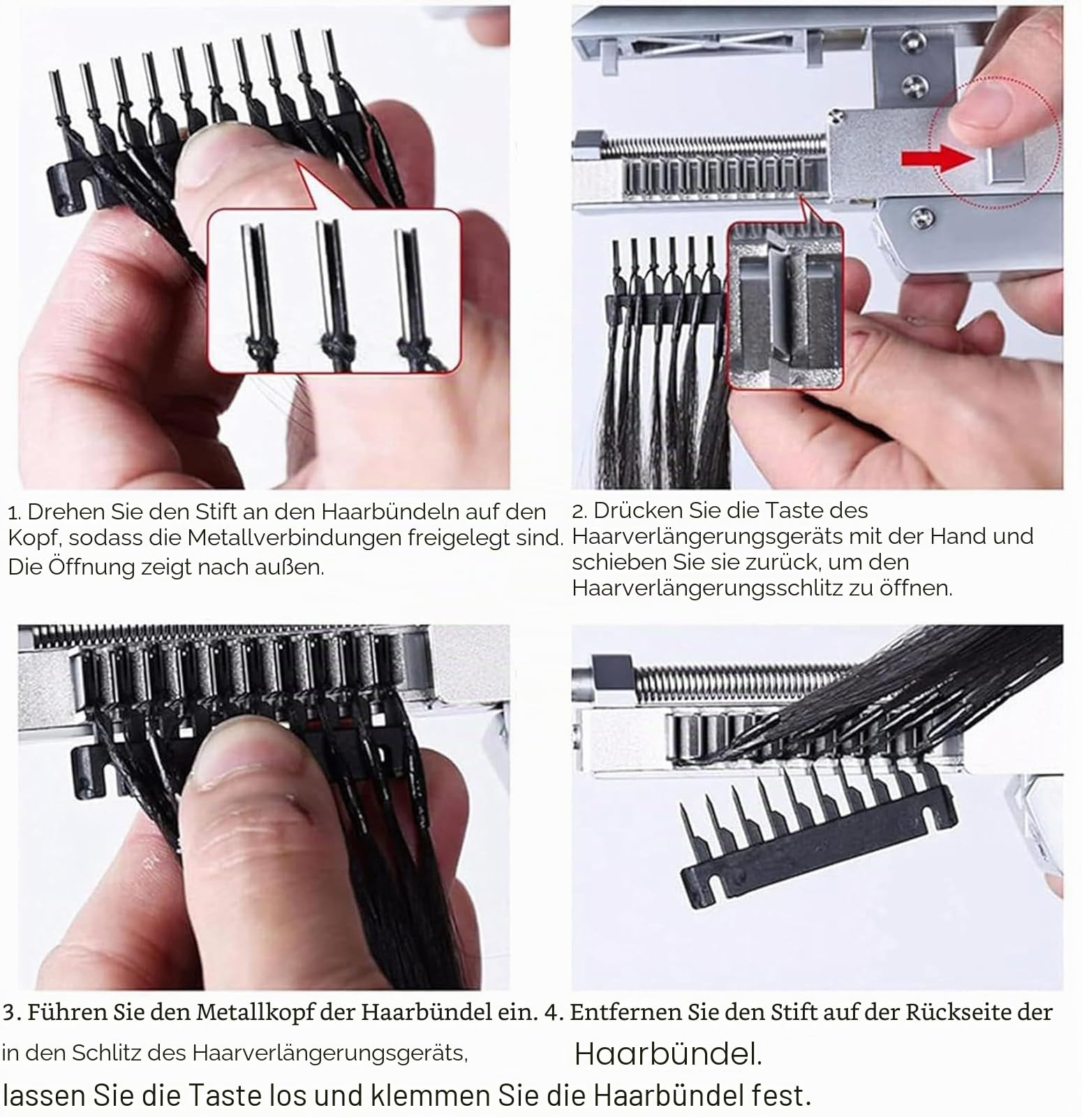6D-Haarverlängerungsmaschinen-Set Für Salon-Echthaar, 1 Reihe, 10 Bündel, Versteckte, Spurlose Haarverlängerungen, Schnelle Installation Und Entfernung, Einfach Zu Verwenden