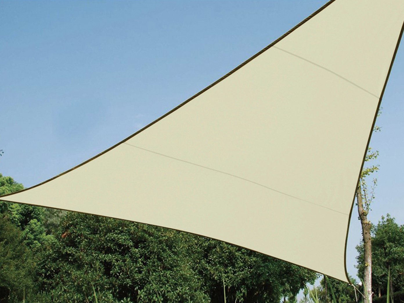Sonnensegel Dreieck 3,6m Farbe Creme mit Stangenset