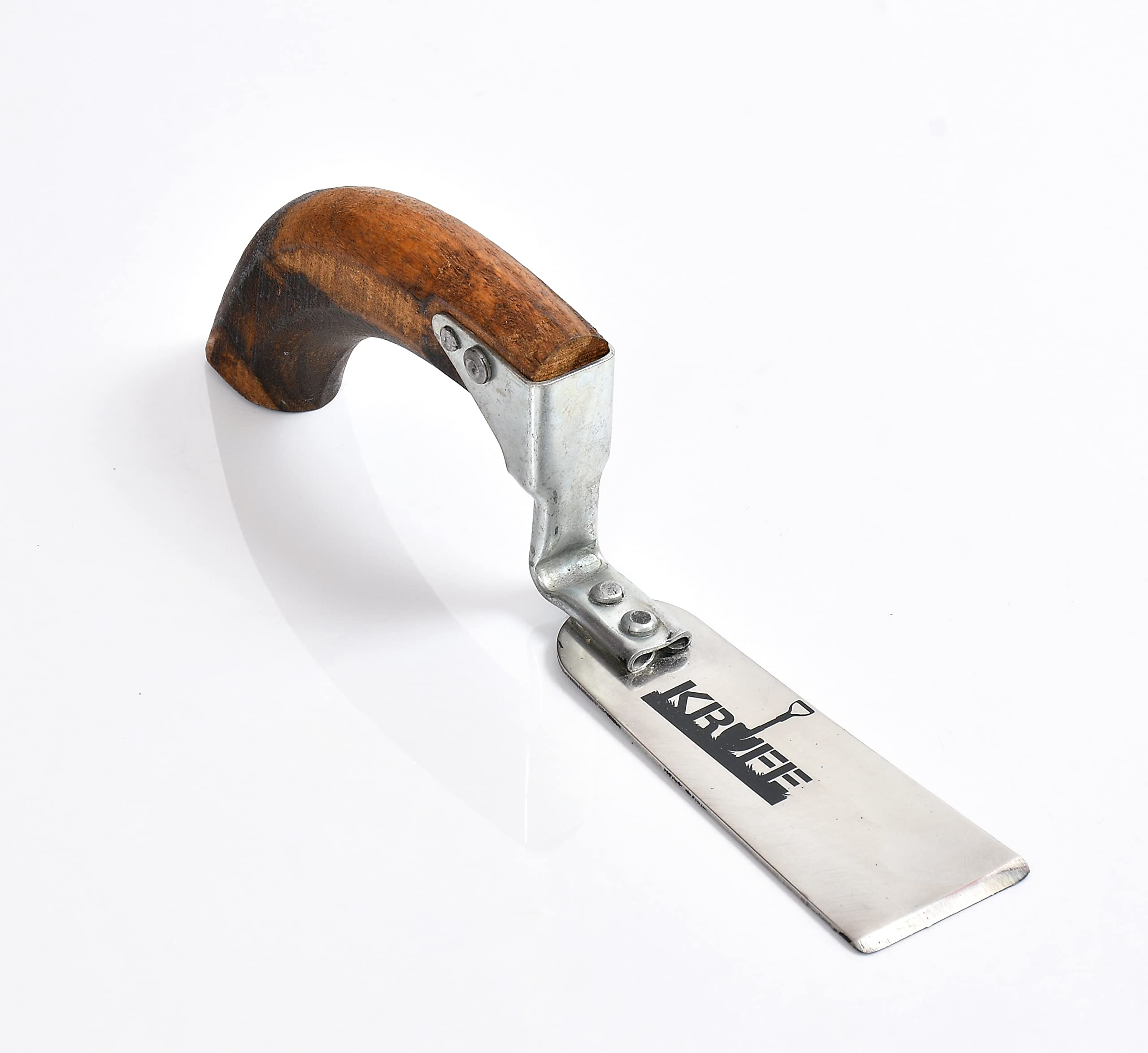 KRUFE® Stainless Steel Khurpi with Wooden Handle - Gardening Hand Tool for Planting, Weeding, and Soil Cultivation - Durable Stainless Steel Blade | Ergonomic Wooden Handle for Comfortable Grip